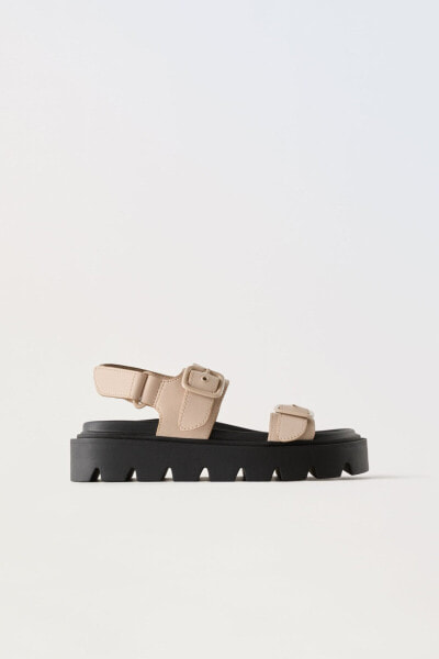 Buckled track sandals