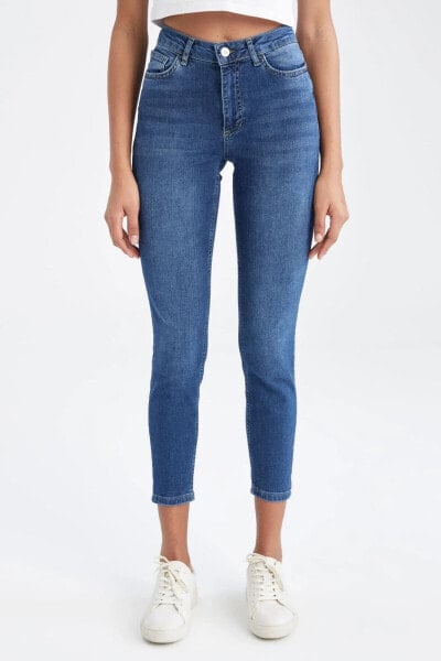 Skinny Fit Normal Bel Cropped Jean Pantolon
