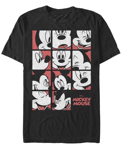 Men's Mickey Mouse Grid Short Sleeve Crew T-shirt