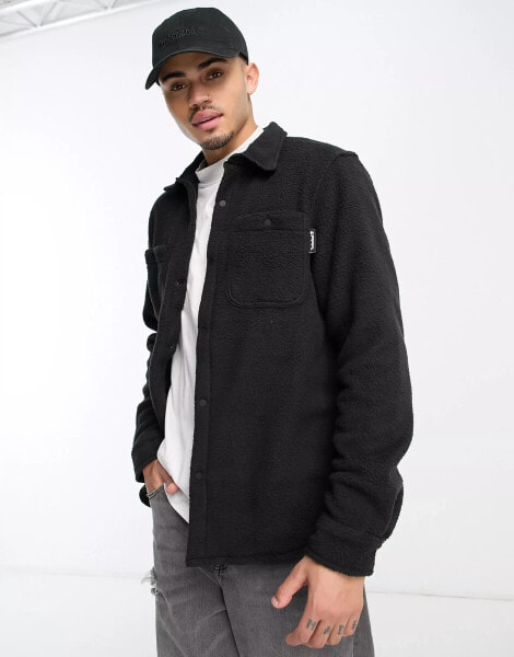 Timberland Progressive Utility sherpa overshirt in black