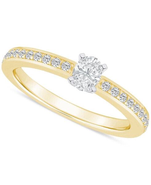 Diamond Oval Engagement Ring (1/2 ct. t.w.) in 14k Gold