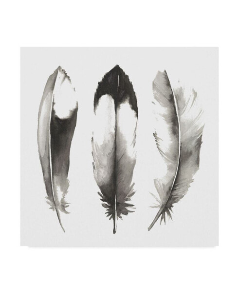 Grace Popp Watercolor Feathers II Canvas Art - 15" x 20"