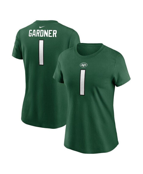 Women's Sauce Gardner Green New York Jets Player Name and Number T-shirt