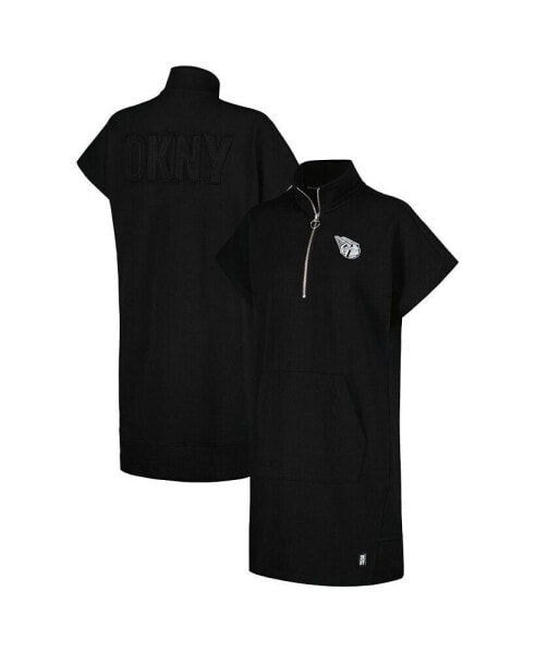 Women's Black Cleveland Guardians Emily Quarter-Zip Sneaker Dress