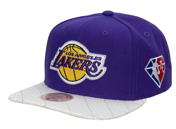 Mens MITCHELL & NESS NBA 75TH PLATINUM SNAPBACK LAKERS