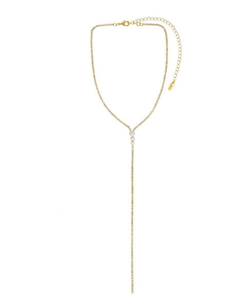 Sparkling Strip 18K Gold Plated Lariat Necklace