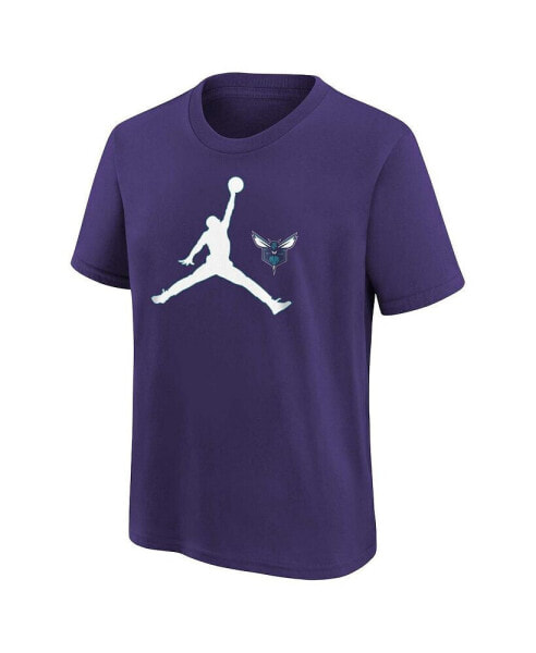 Big Boys and Girls Charlotte Hornets Essential Swoosh T-Shirt