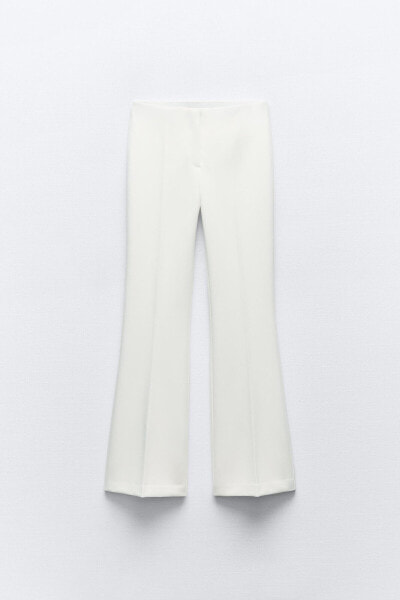 High-waist flared trousers