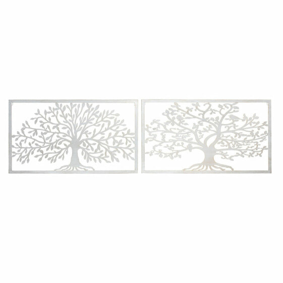 Настенный декор DKD Home Decor 84,5 x 1 x 49 cm Дерево Белый Cottage (2 штук)