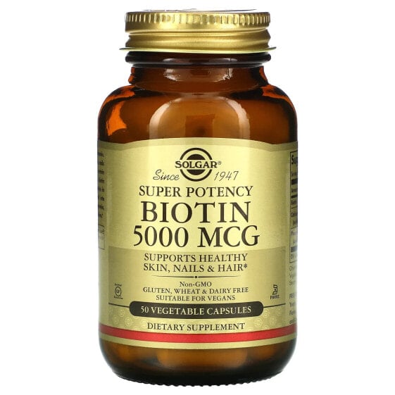 Biotin, 5,000 mcg, 50 Vegetable Capsules