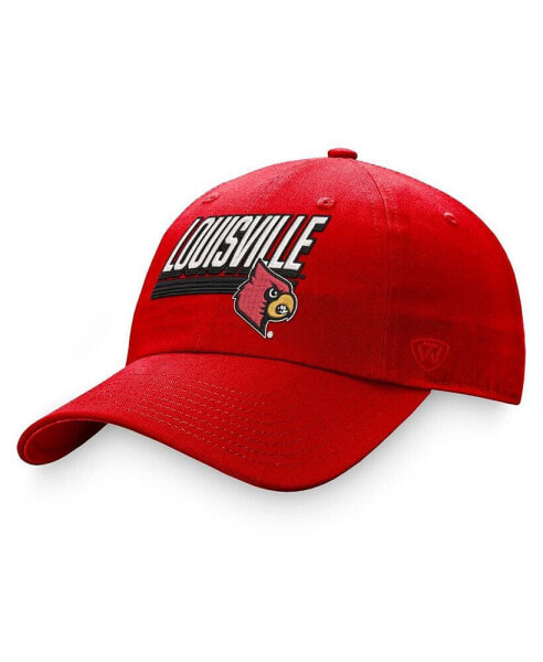 Men's Red Louisville Cardinals Slice Adjustable Hat