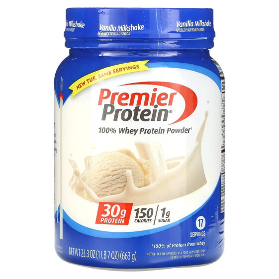 100% Whey Protein Powder, Vanilla Milkshake, 1 lb 7 oz (663 g)