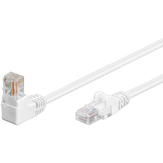Goobay 94164 - Cat.5e Patch 1x90° weiß 2 m - Cable - Network