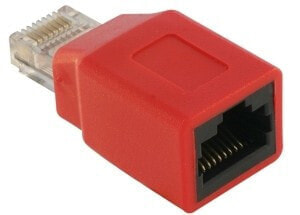 Delock RJ45 Crossover Adapter male - female - RJ45 M/F - Red