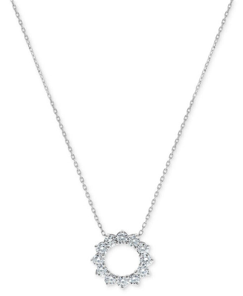 Macy's diamond Circle 18" Pendant Necklace (2 ct. t.w.) in 14k White Gold