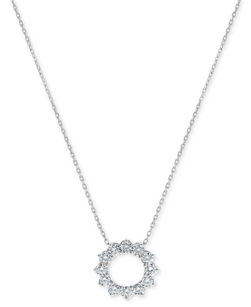 Diamond Circle 18" Pendant Necklace (2 ct. t.w.) in 14k White Gold