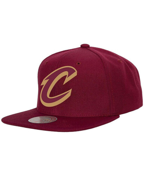 Бейсболка Mitchell&Ness мужская винного цвета Cleveland Cavaliers Ground 2.0 Snapback Hat