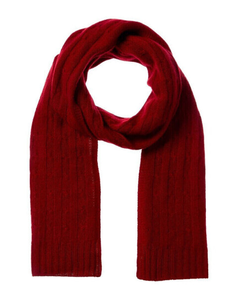 Шарф мужской Qi Cashmere Cable Stitch Cashmere Dark Crimson 100% кашемир