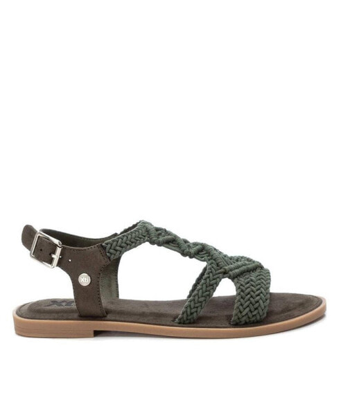 Women's Braided Strap Flat Sandals By Green