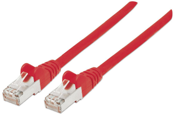 Intellinet Network Patch Cable - Cat7 Cable/Cat6A Plugs - 7.5m - Red - Copper - S/FTP - LSOH / LSZH - PVC - Gold Plated Contacts - Snagless - Booted - Polybag - 7.5 m - Cat7 - S/FTP (S-STP) - RJ-45 - RJ-45 - Red