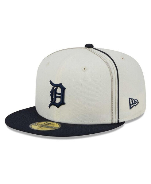 Men's Cream, Navy Detroit Tigers Chrome Sutash 59FIFTY Fitted Hat