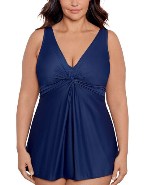 Plus Size Marais Allover-Slimming Twist-Front Swimdress