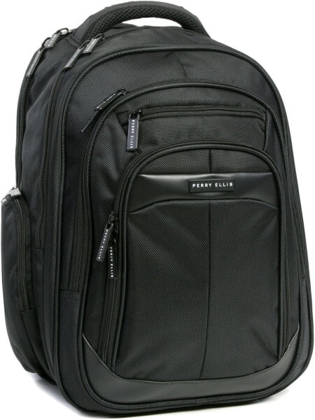 Мужской городской рюкзак черный Perry Ellis M140 Business Laptop Backpack, Black, One Size