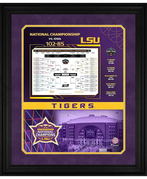 LSU Tigers 2023 NCAA Women's Basketball National Champions Framed 20" x 24" Bracket Collage Photo