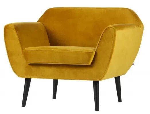 ROCCO - Fauteuil en velours jaune ocre