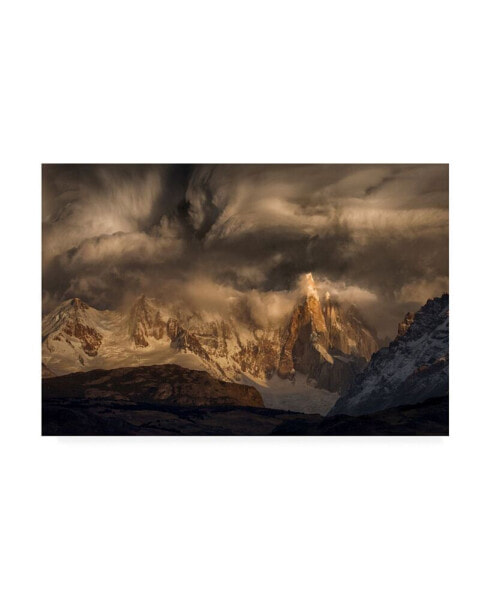 Peter Svoboda Mqep Before the Storm Covers the Mountains Spikes Canvas Art - 37" x 49"