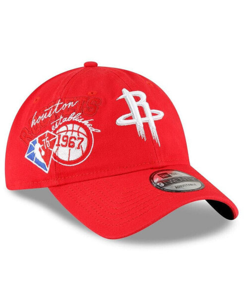 Men's Red Houston Rockets Back Half 9TWENTY Adjustable Hat