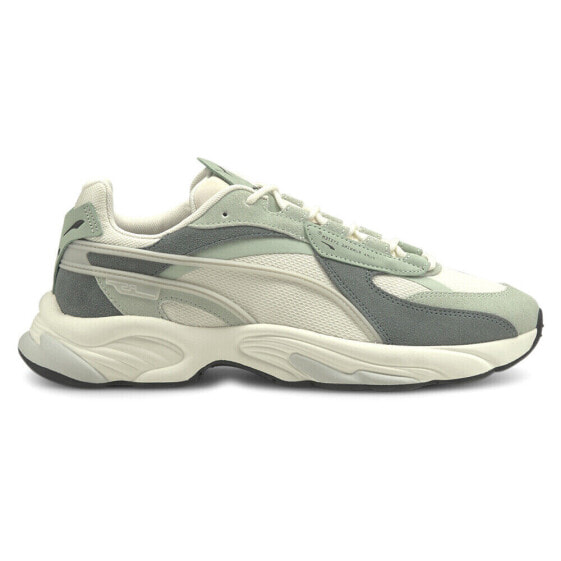 Puma RsConnect Buck Lace Up Mens Green, Off White Sneakers Casual Shoes 3827100