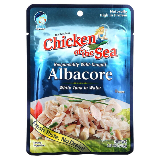 Wild-Caught Albacore, White Tuna in Water, 2.5 oz (70 g)