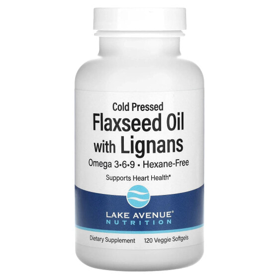 Cold Pressed Flaxseed Oil with Lignans, 120 Veggie Softgels