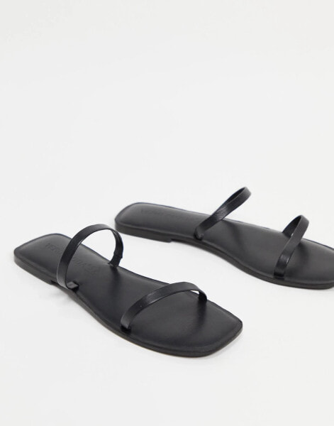 Vero Moda – Flache Riemchensandalen in Schwarz