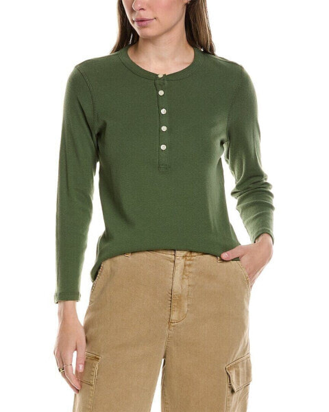 The Great The Recycled Rib Slim Henley Women's Green 0