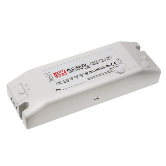 Meanwell MEAN WELL PLC-60-12 - Lighting power supply - White - Plastic - LED EN 61347 - 60 W - 90 - 264 V