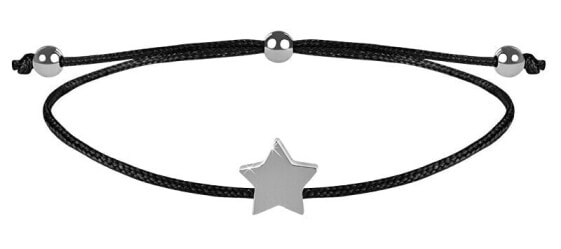 String bracelet with star black / steel