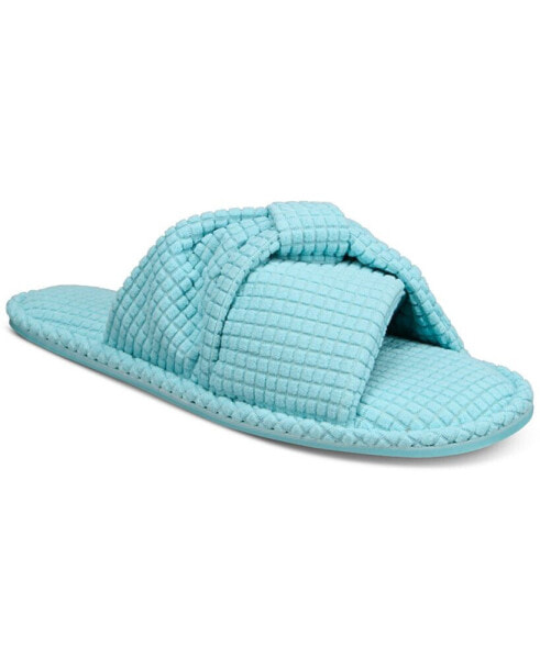 Women's Textured Knot-Top Slippers, Created for Macy's