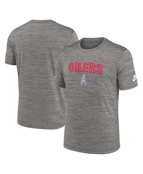 Men's Heather Charcoal Tennessee Titans Oilers Throwback Sideline Alternate Performance T-shirt
