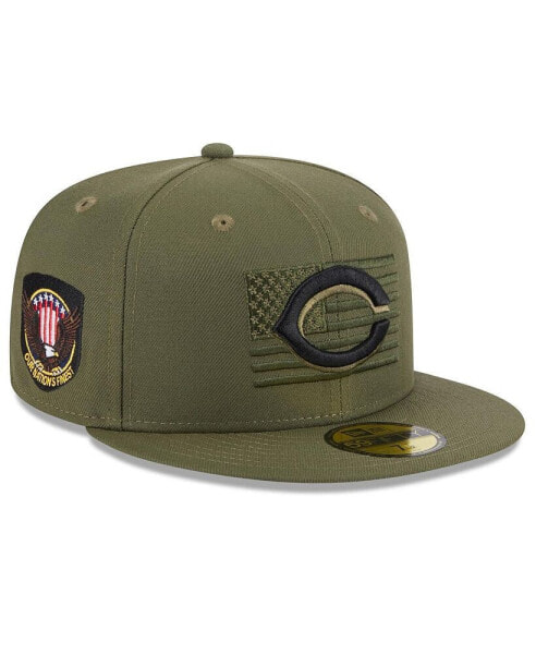 Men's Green Cincinnati Reds 2023 Armed Forces Day On-Field 59FIFTY Fitted Hat