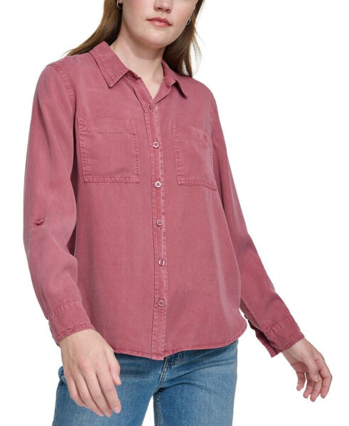 Petite Classic Button-Front Shirt