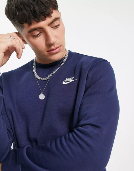 Nike Club crew sweatshirt in navy