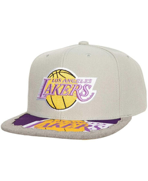 Men's Gray Los Angeles Lakers Munch Time Snapback Hat