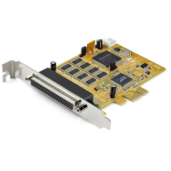 StarTech.com 8-Port PCI Express RS232 Serial Adapter Card - PCIe RS232 Serial Card - 16C1050 UART - Multiport Serial DB9 Controller/Expansion Card - 15kV ESD Protection - Windows & Linux - PCIe - Serial - RS-232 - Yellow - 0.5 m - 160013 h