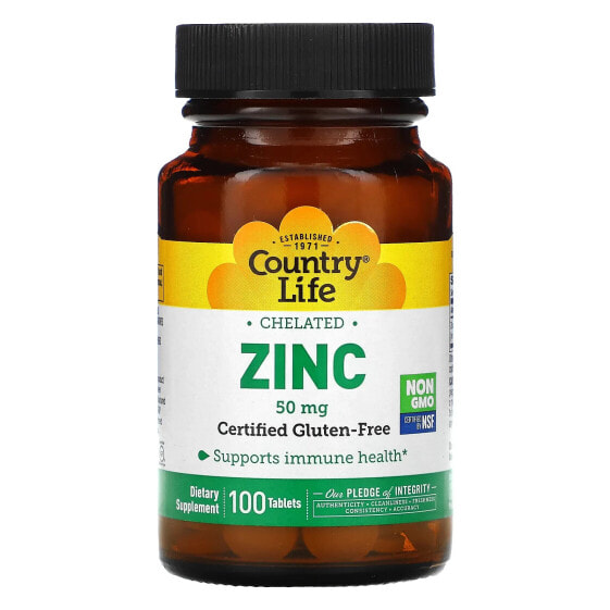 Chelated Zinc, 50 mg, 100 Tablets