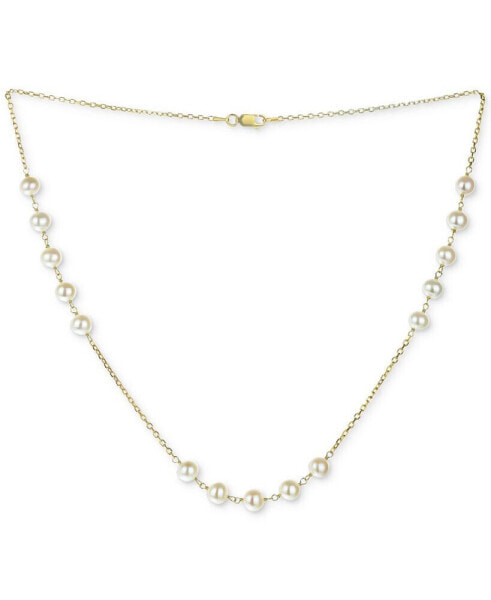 Macy's freshwater Pearl (6-7mm) Station 18" Collar Necklace in 18k Gold-Plated Sterling Silver