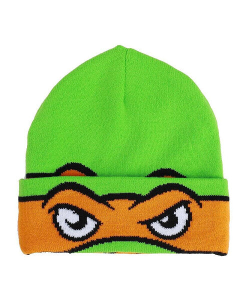 Men's TMNT Rolldown Mikey Adult Mesh Eye Green Beanie