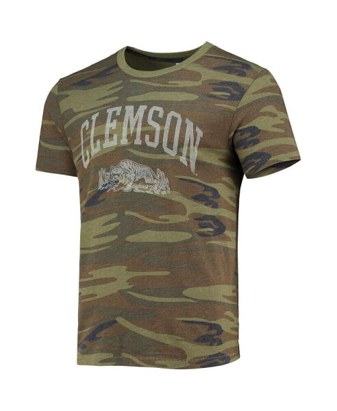 Men's Camo Clemson Tigers Arch Logo Tri-Blend T-shirt