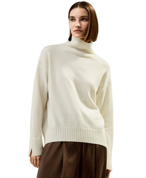 Women's Turtleneck Relaxed-Fit Cashmere Sweater for Women